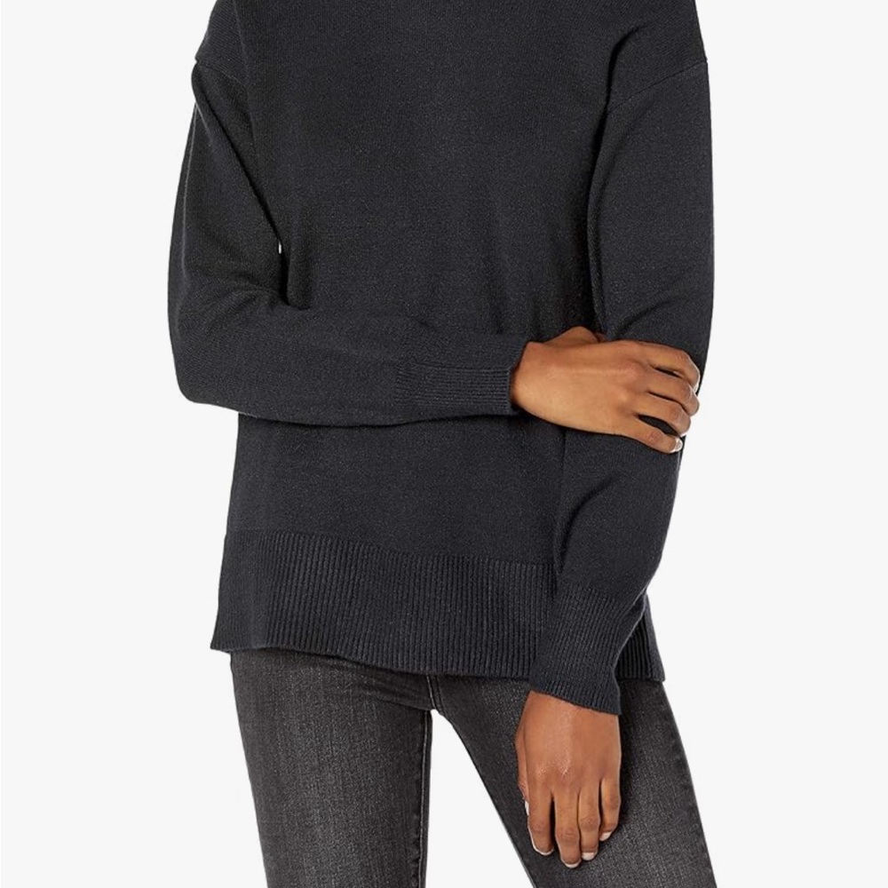 The Drop Women's Josephine Long-Sleeve Cutout Loose Turtleneck Sweater